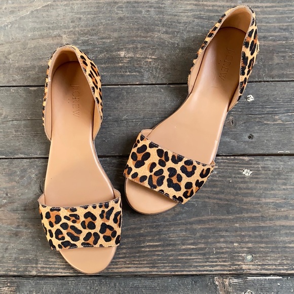 NEW J.Crew Factory Morgan Leopard Calf Hair Peep-toe 7.5 - Picture 2 of 9